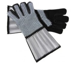 gants en maille et cuir