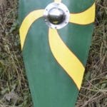 Bouclier médiéval normand jaune vert
