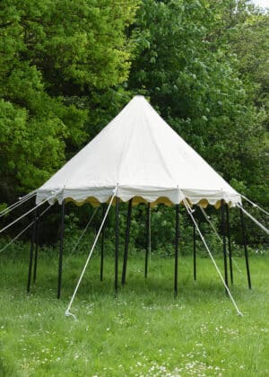 Tente Pavillon médiéval rond 3 m naturel – Image 7