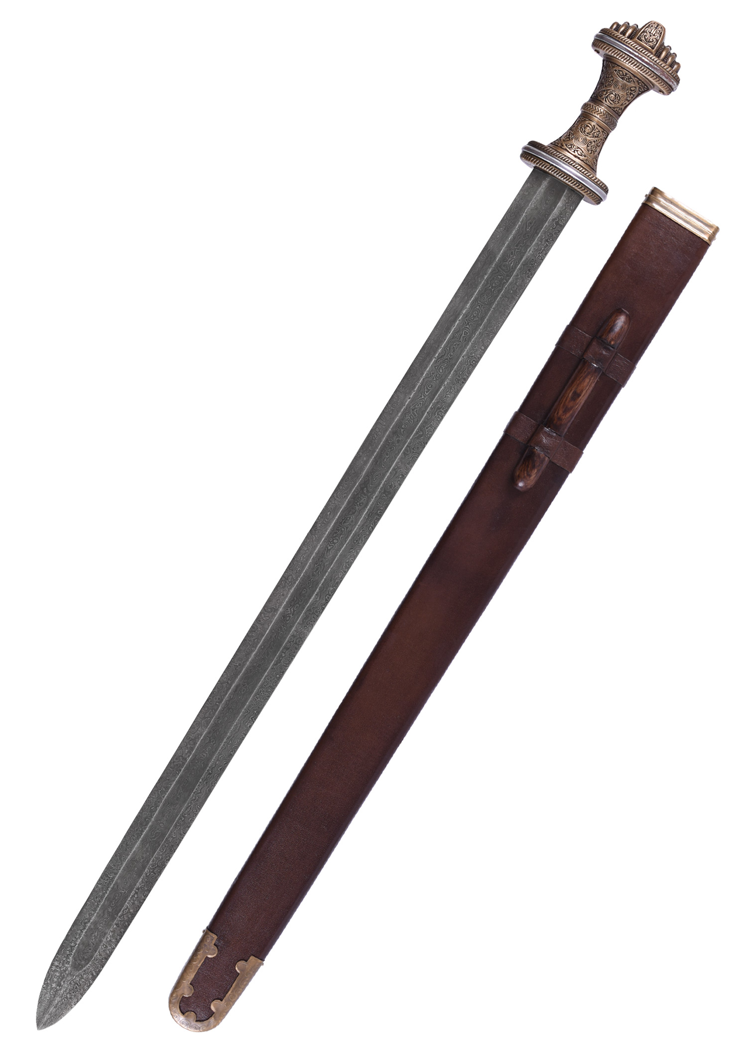 Épée barbare médiévale - lame en acier de Damas de 93.98 cm - Epées  (11103990)