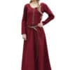 Cotehardie robe médiévale rouge vin