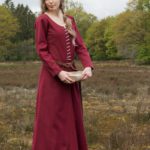Cotehardie robe médiévale Ava rouge