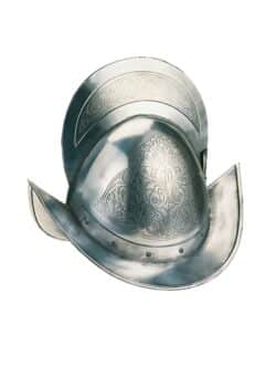 Casque Morion espagnol gravé