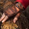 Gants celtiques cuir marron