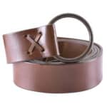 Ceinture médiévale en cuir avec anneau en laiton 190 cm