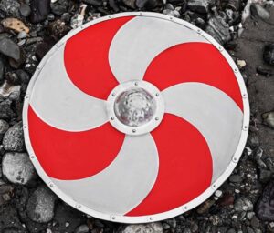 Umbo de bouclier rond moucheté 20 cm 1.5 mm forgé à la main et prêt au combat