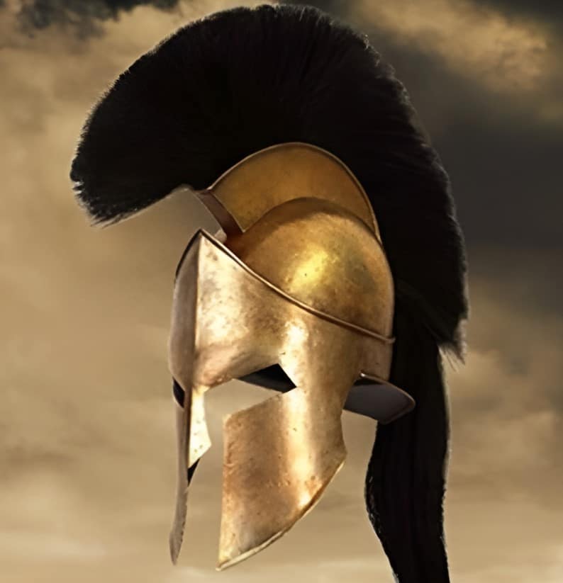 Casque grec hoplite du Roi de Sparte Leonidas