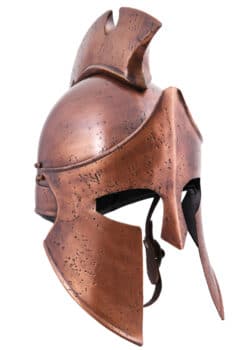 Casque grec de Thémistocle en acier de 1,2 mm avec finition bronze antique