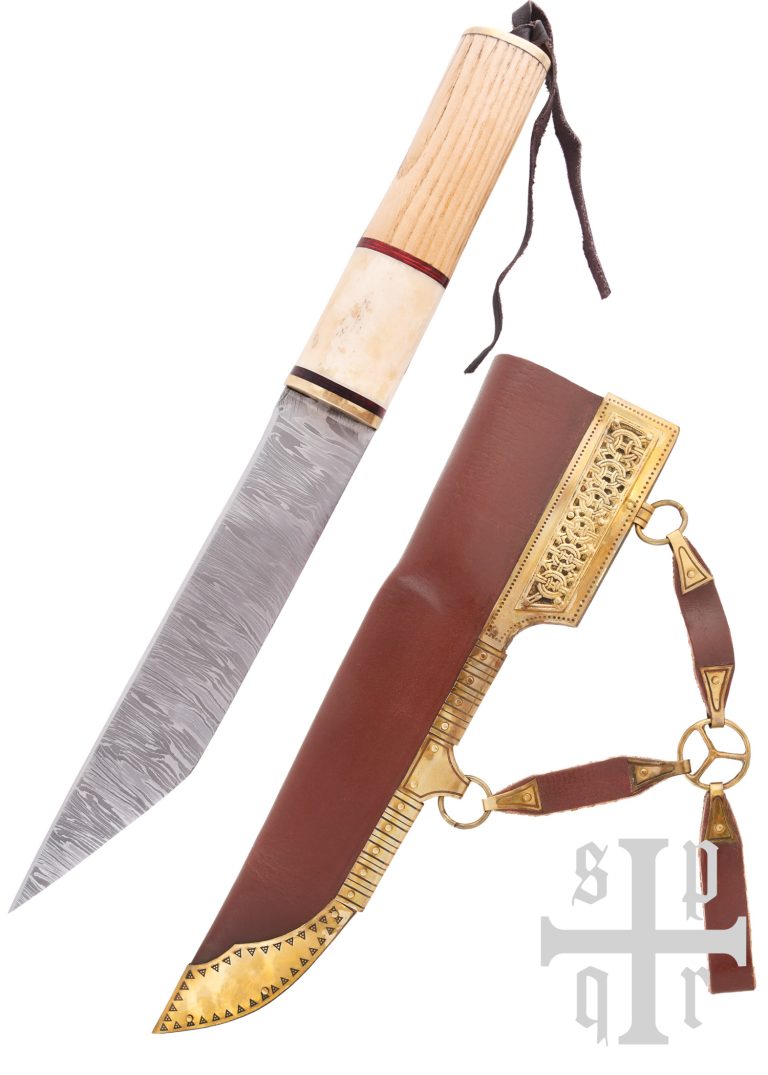 Scramasaxe à dos cassé acier Damas
