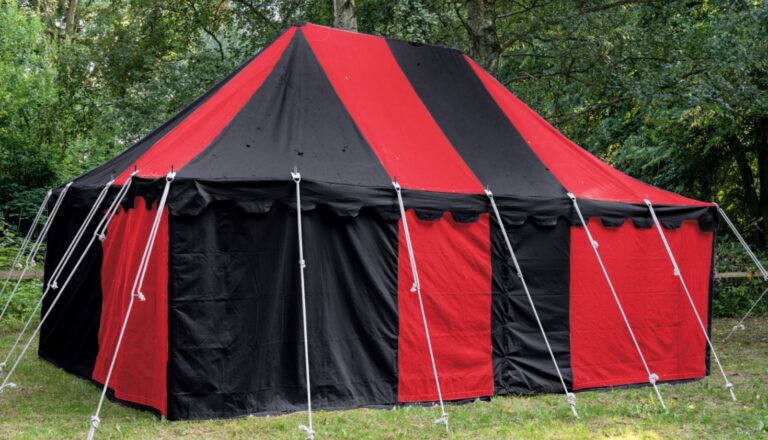 Tente Bourguignonne Médiévale bicolore rouge-noir 4x6m