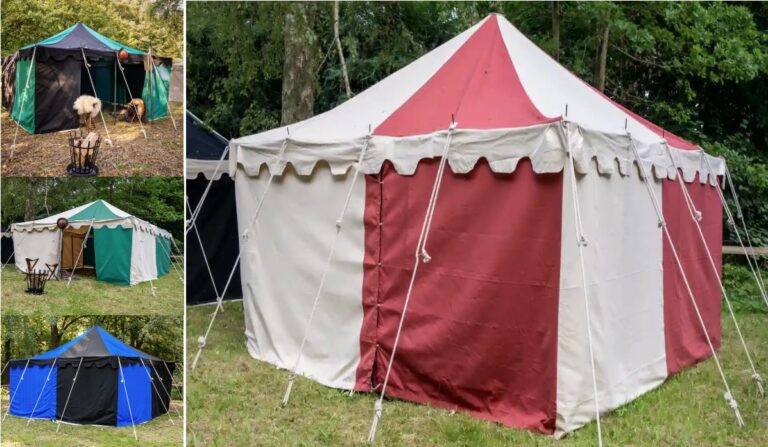Tente-carree-4m-en coton bicolore plusieurs mélanges