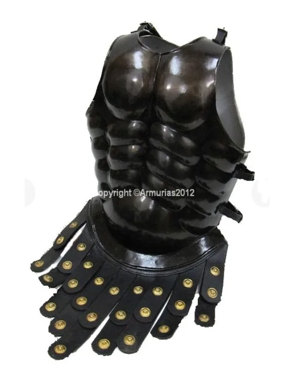 Cuirasse musculaire romaine en acier noir