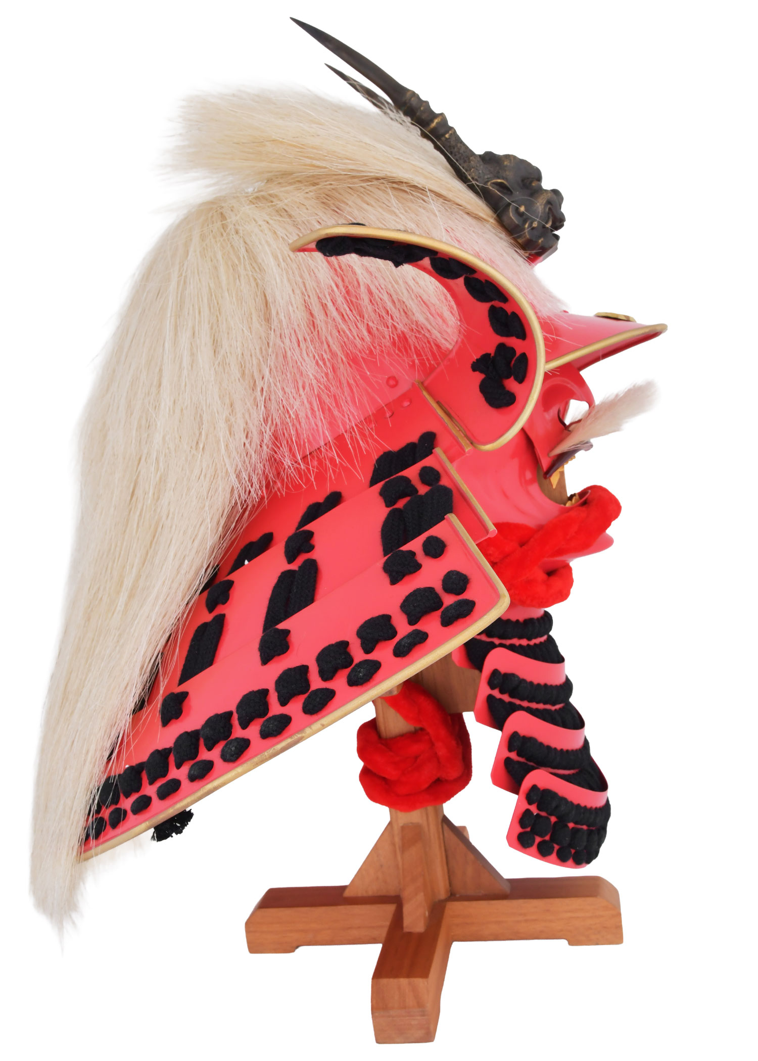 Kabuto Mempo Takeda Shingen 2 Kabuto Takeda Shingen rouge vu de profil sur support