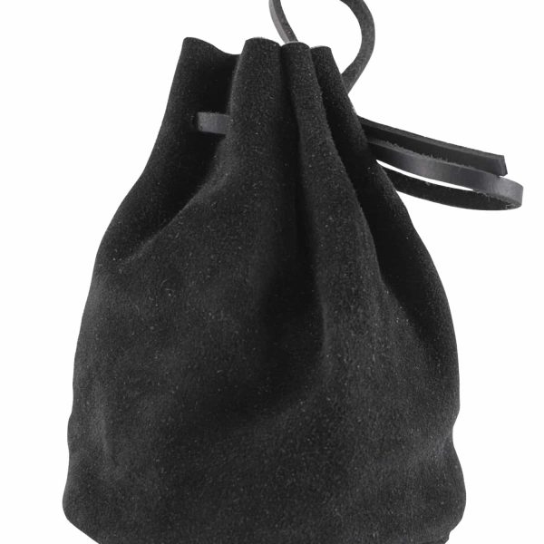 Bourse médiévale en cuir noir 13 Bourse médiévale en cuir noir