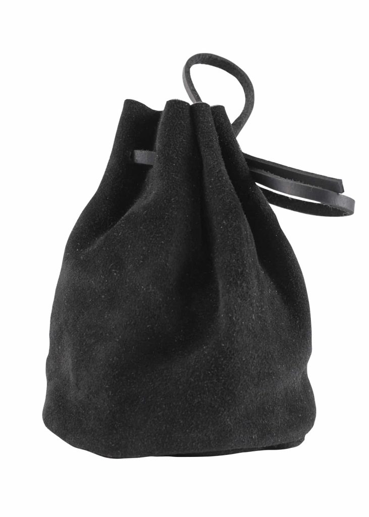 Sac Bandoulière Médiéval HEMAD En Coton - Pochette à Cordon Noir Taille L, Style LARP, Neuf Avec étiquettes