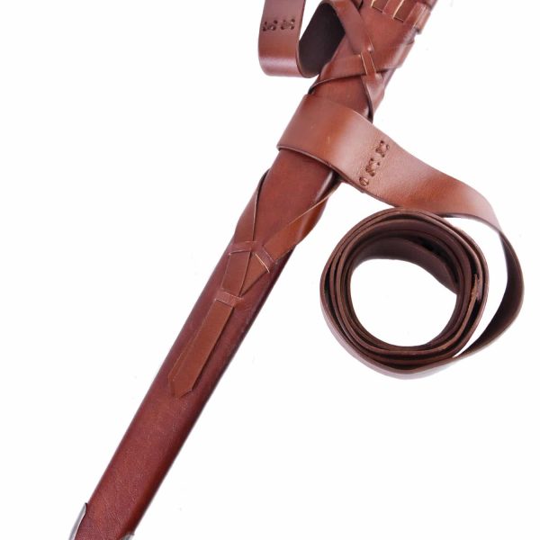 Fourreau d&rsquo;épée viking avec ceinture en cuir et boucle en bronze