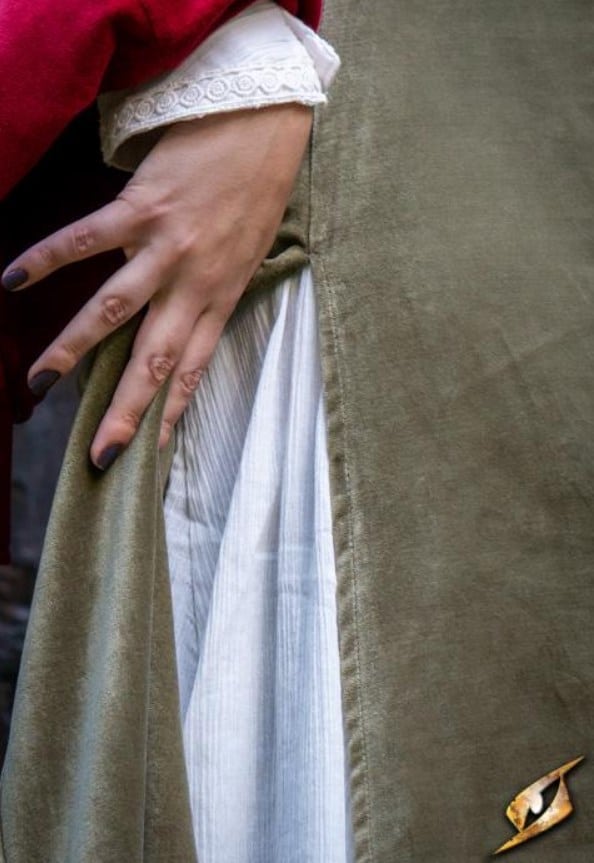 Robe médiévale Isobel verte 2 Robe médiévale Isobel verte – Image 2