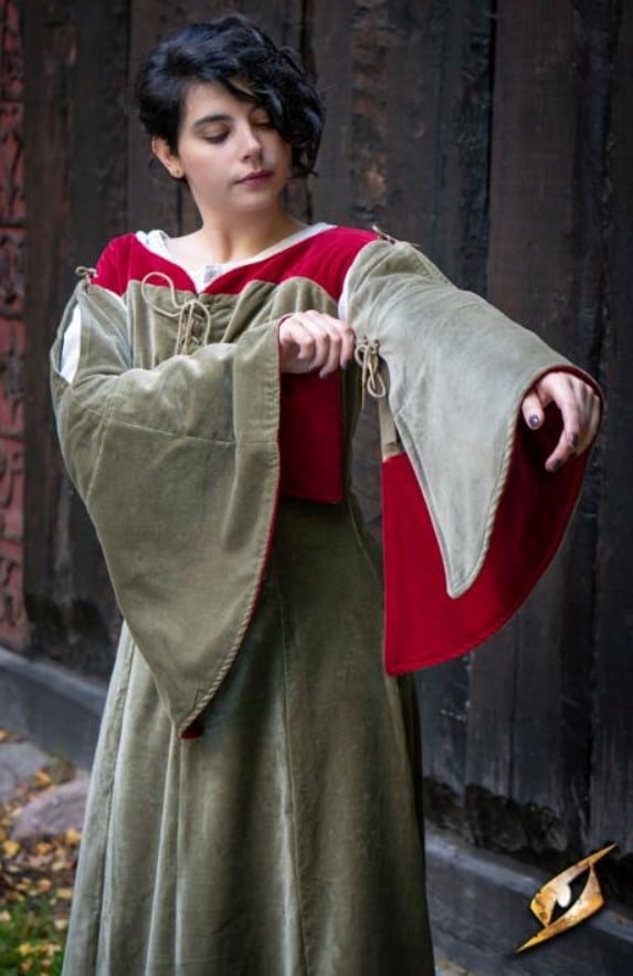 Robe médiévale Isobel verte 3 Robe médiévale Isobel verte – Image 3