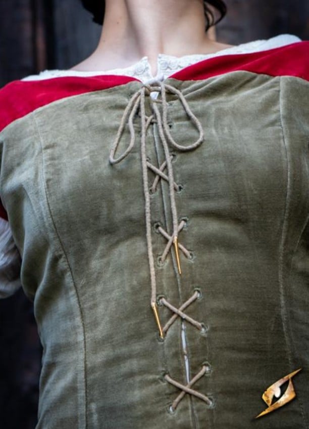 Robe médiévale Isobel verte 4 Robe médiévale Isobel verte – Image 4