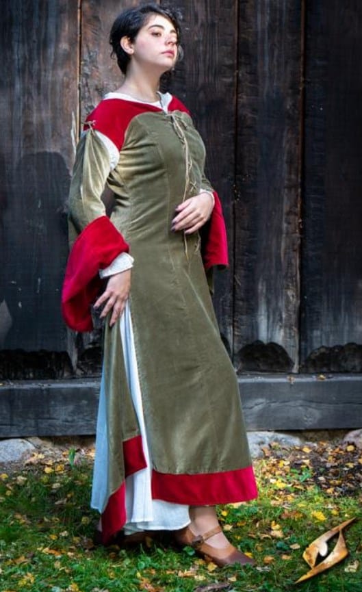 Robe médiévale Isobel verte 9 Robe médiévale Isobel verte – Image 9