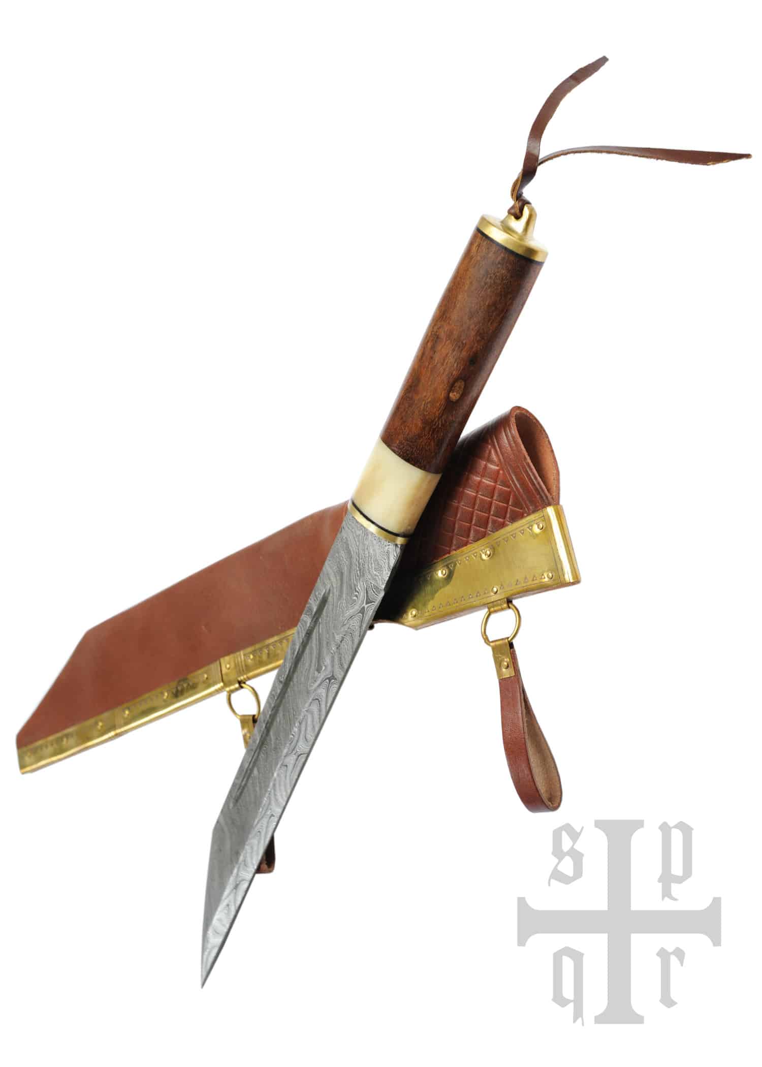 Scramasaxe acier Damas affûté 1 Scramasaxe acier Damas affûté