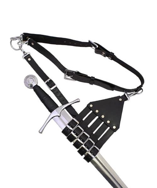 Ceinture baudrier porte-épées noir 4 Ceinture baudrier porte-épées noir