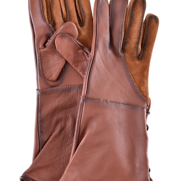 Gants de fauconnier cuir marron 3 Gants de fauconnier cuir marron