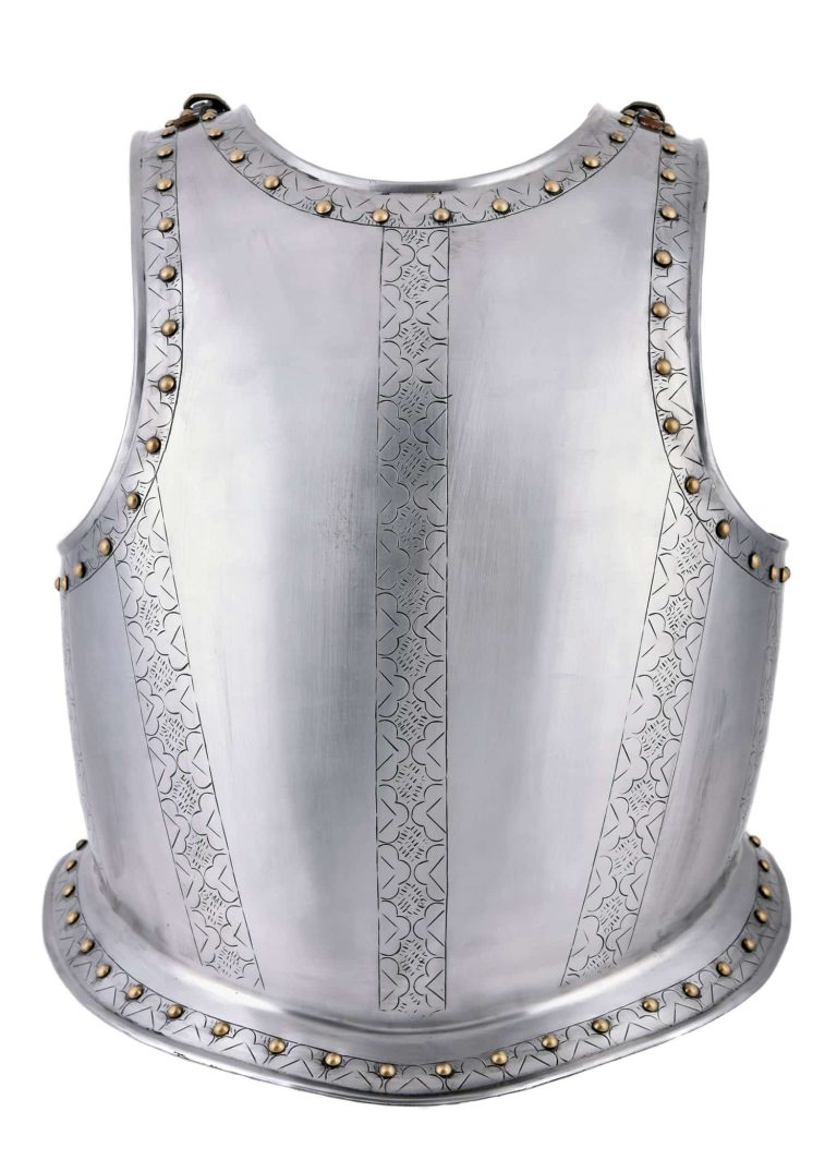 Plastron médiéval avec gravures