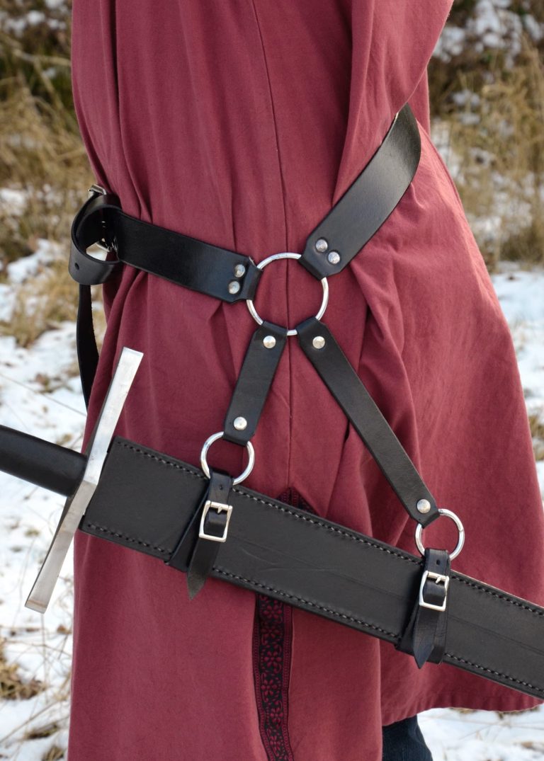 Porte-épée médiéval cuir noir