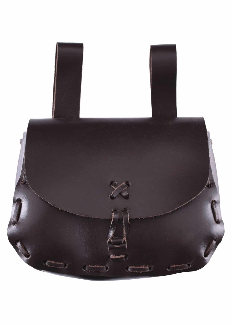 Sacoche de ceinture en cuir marron foncé