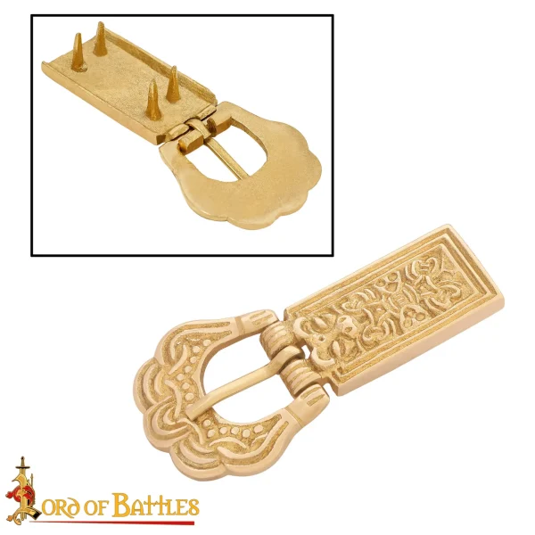 Boucle de ceinture celtique en laiton massif avec nœud traditionnel