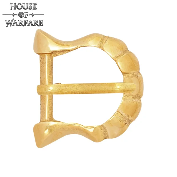 Boucle laiton sangle armure design lobé ondulé 27,9mm - Dimensions ferrure médiévale ceintures 1,8cm