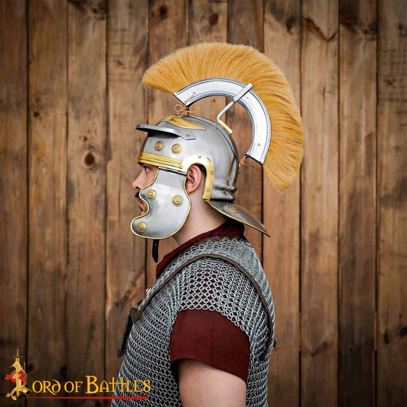 Casque de centurion romain crinière beige