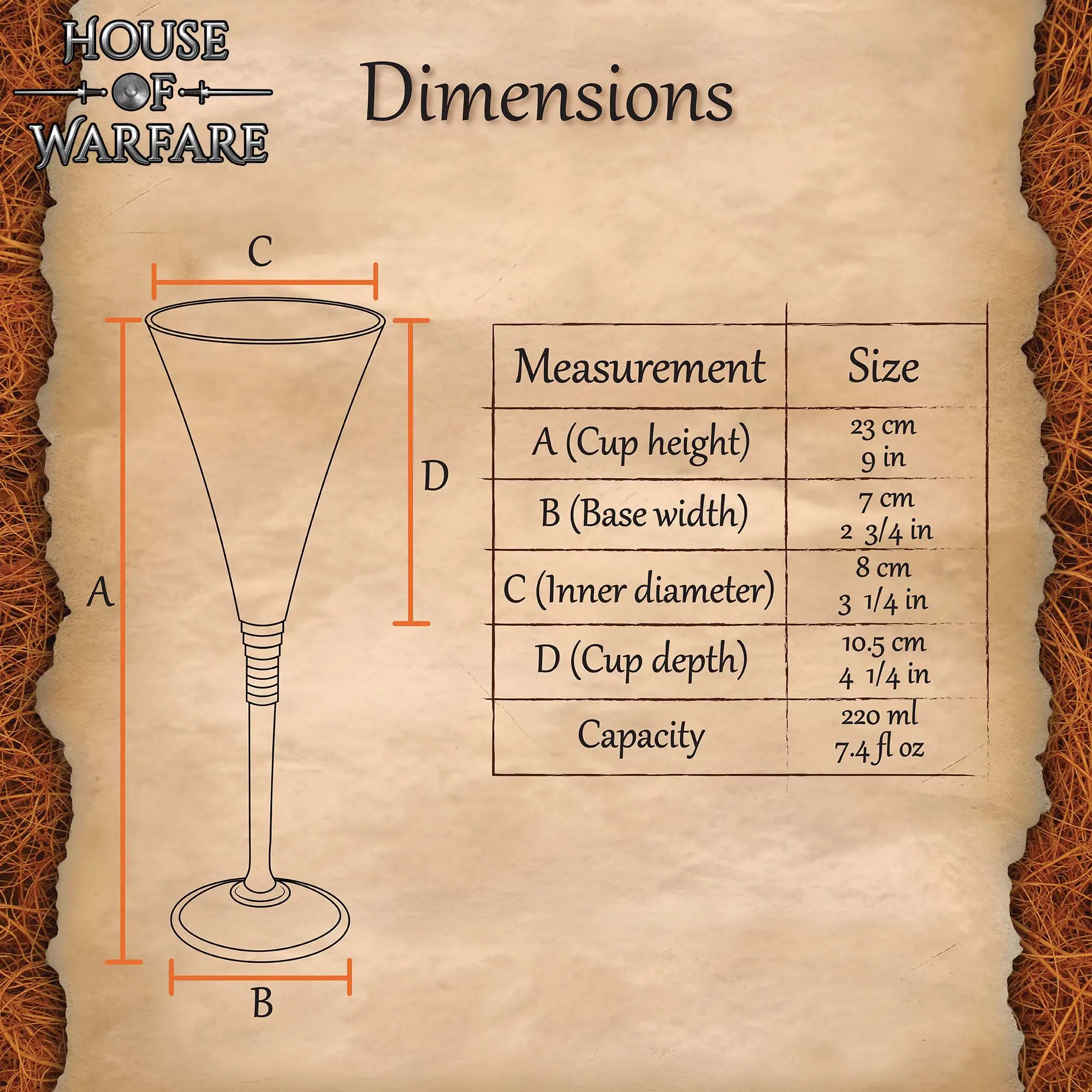 Gobelet Calice médiéval en Laiton Effilé 3 Gobelet Calice médiéval en Laiton Effilé – Image 3