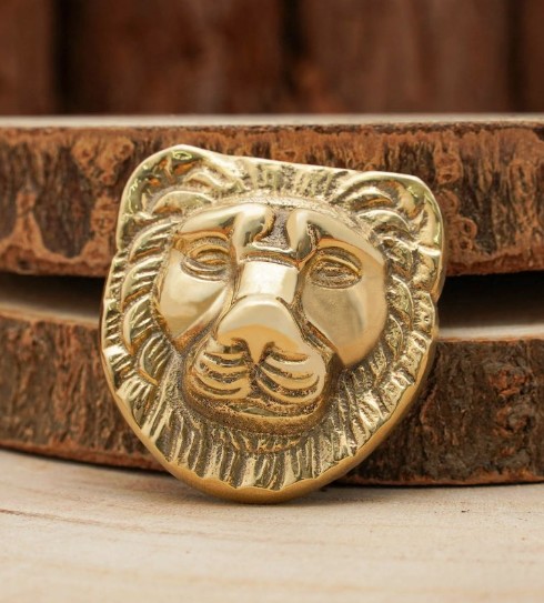 Ornement en laiton tête de lion