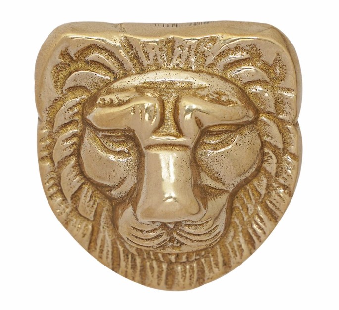 Ornement Tête de Lion en Laiton Massif Antique 2 Ornement Tête de Lion en Laiton Massif Antique – Image 2