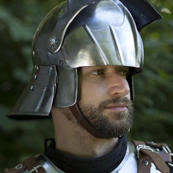 Salade casque à visière acier poli de epic armoury