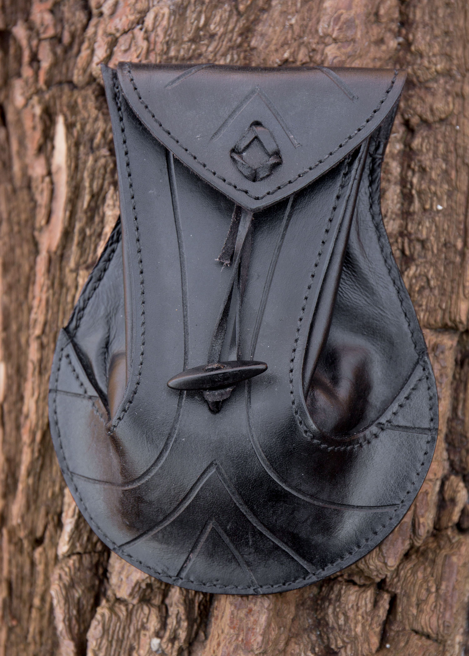 Sacoche Elfique en Cuir Epic Armoury 2 Sacoche elfe noire en cuir véritable pour GN et reconstitution fantasy