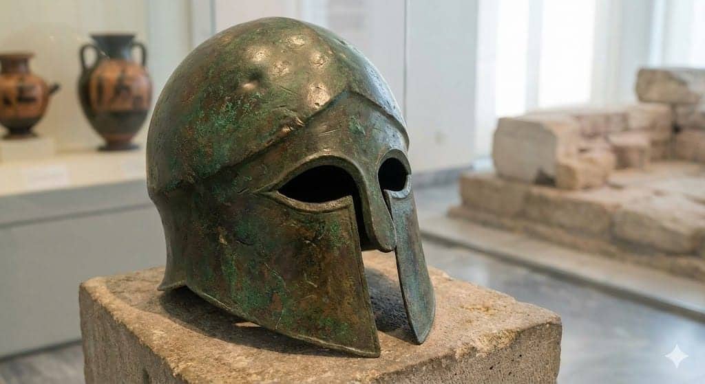 Casque corinthien grec hoplite spartiate