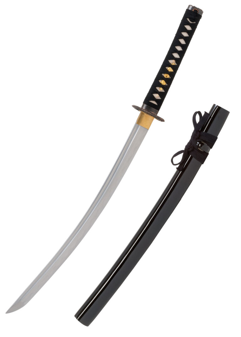 Wakizashi Dragon Tokuni – John Lee, lame shinogi-zukuri en acier 1045