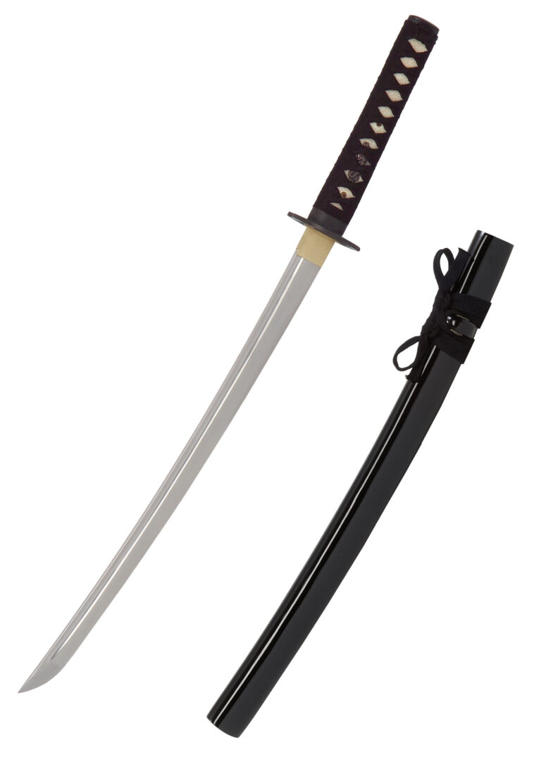 Wakizashi Musashi Ichi – John Lee, lame affûtée en acier au carbone