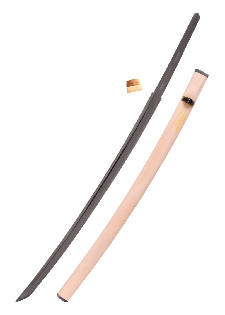 Lame de katana Practical – John Lee, acier 1095 et saya en bois brut