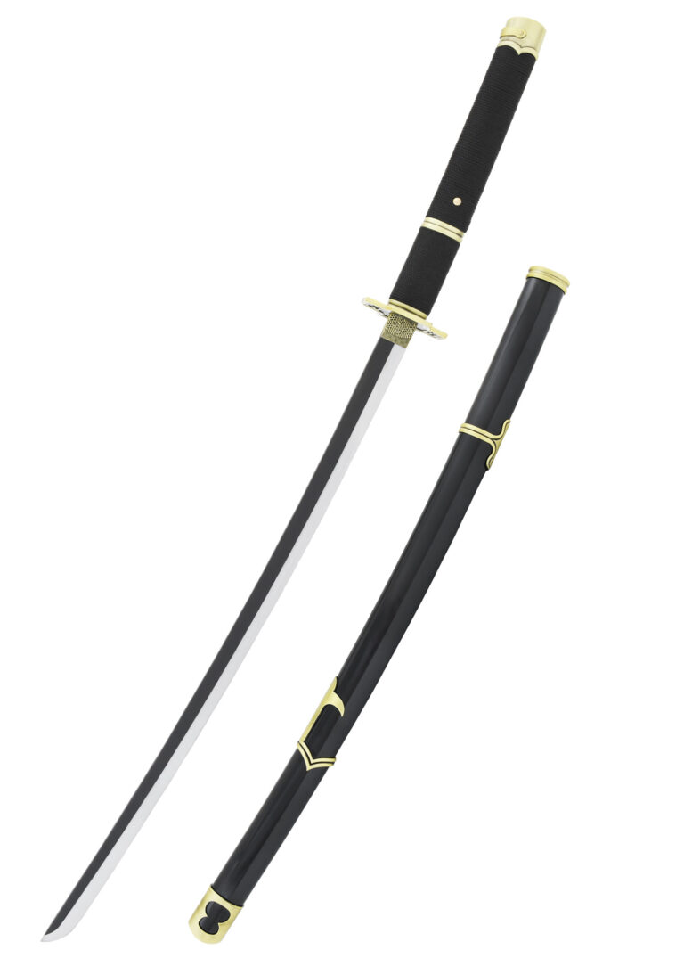Katana Yubashiri de Zoro – One Piece, tsuba en croix dorée