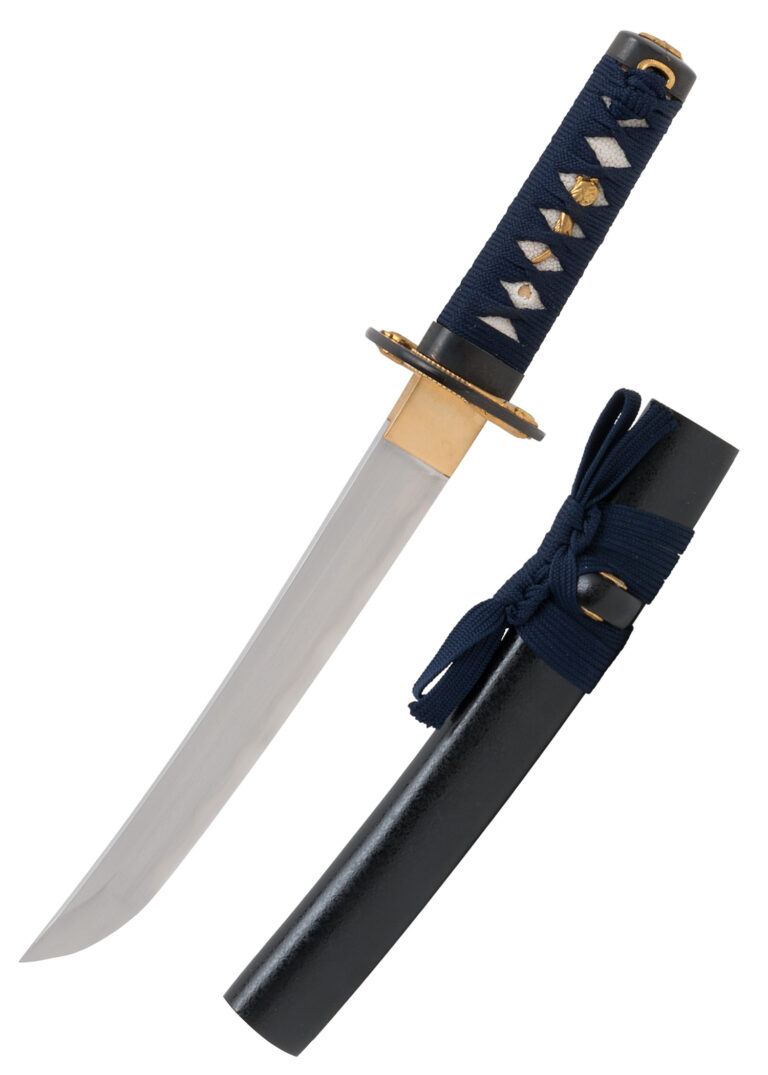 Tanto Imori – John Lee, lame affûtée en acier 1045, décor de triton doré