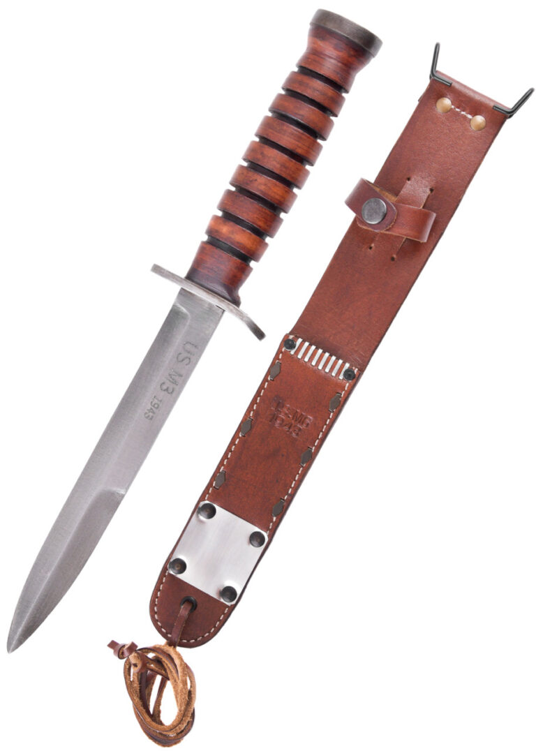 Couteau de combat US M3 1943 avec fourreau en cuir M6