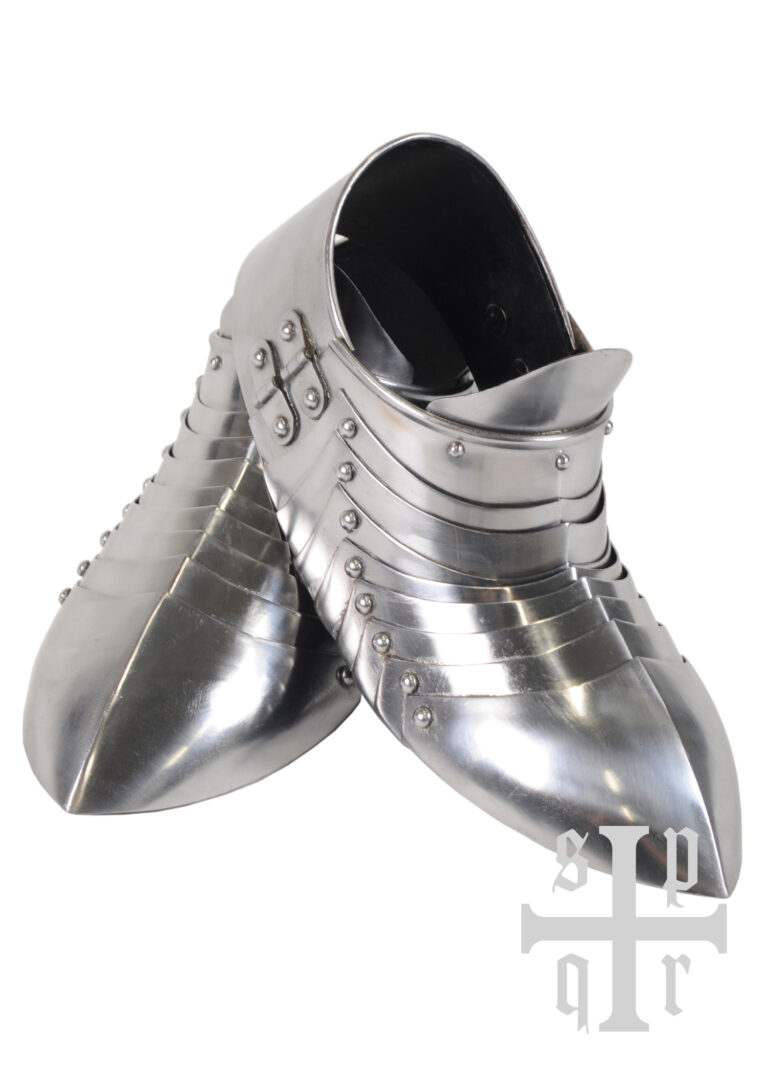 Solerets médiévaux arrondis en acier 1,5 mm – vue 1