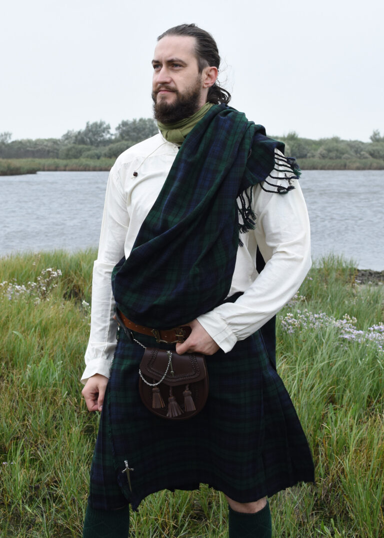 Grand plaid écossais en tartan – Black Watch ou Black Stewart