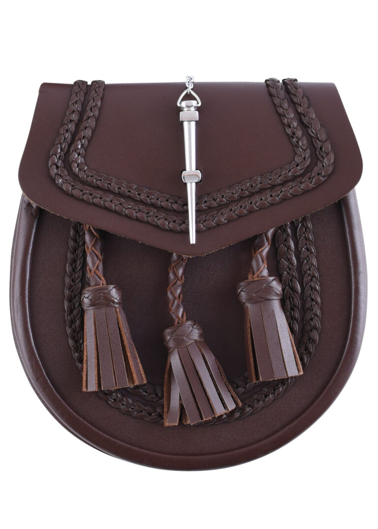 Sporran en cuir pour kilt – brun ou noir