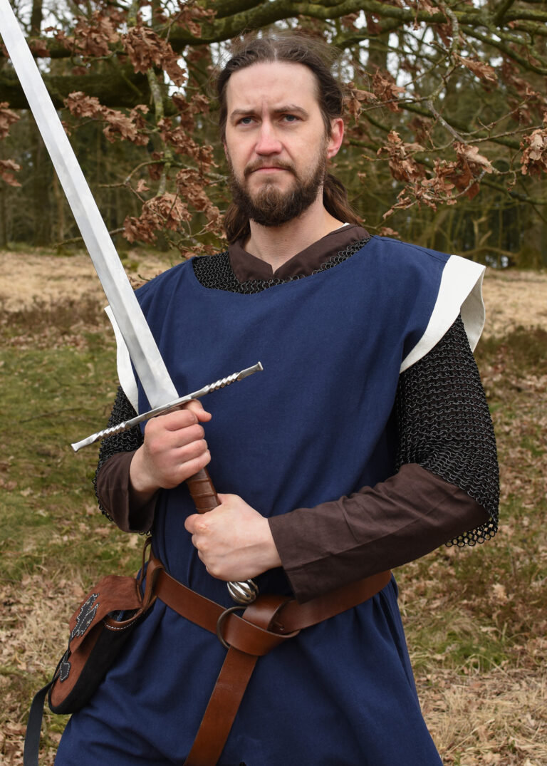 Tabard médiéval Eckhart – bleu et naturel