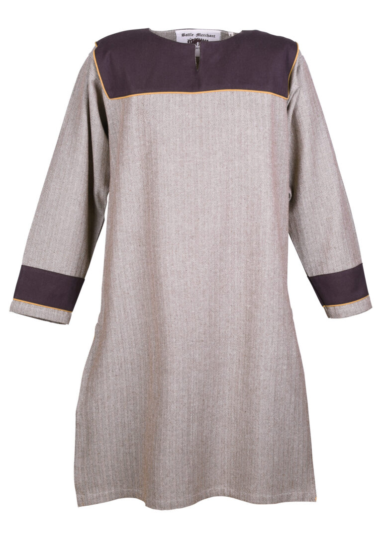 Tunique viking Ove à chevrons – brun